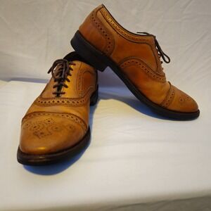 Allen Edmonds Strand Men's 9.5 D Walnut Brown Leather Cap Toe Oxfords